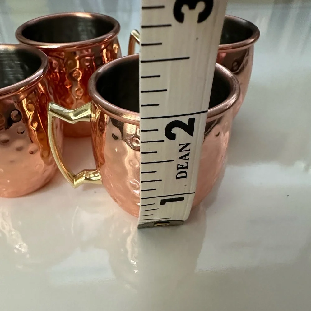 Set of 4 Mini Moscow Mule Mugs, Copper, 2 oz.